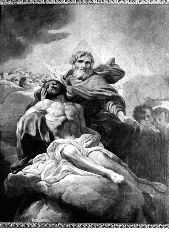 Ges&ugrave; Cristo morto sorretto da Dio Padre (dipinto) di Conca Sebastiano (at